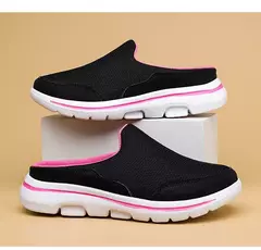 Mocassins de malha casuais masculinos, cor sólida, sapatos de encalço, flats de casal de verão, meio chinelos, tamanho grande - comprar online