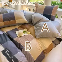 Xadrez Impresso Floral Bedding Set, Check Pattern, Cavalheiro, Capa de edredão, Fronha, Lençol, Quilt Cover, Single, Queen, King Size - Wolf Magazine