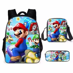 Super Mario Brothers Mario Escola Primária e Secundária Mochila Escolar, 3D Cartoon Mochila, Meninos e Meninas, Novo Filme, Conjunto de 3Pc - Wolf Magazine