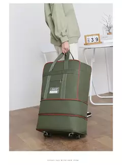Mala Oxford Dobrável Expansível Unisex, Bagagem Portátil com Rodas, Mala de Rolamento, Transportador Aéreo, Bolsa de Viagem, Novo