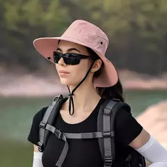 Xinbaoguan-Chapéu De Sol Respirável Ao Ar Livre, Fêmea Rabo De Cavalo, Chapéu De Pescador, Chapéu Dobrável, 100% Poliéster, 9002, Verão