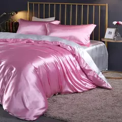 Conjunto De Cama De Luxo Com Capa De Edredão, 100% Seda, Duplo King e Queen Size, Conjuntos De Roupa De Cama, Kit De Capa De Cama, 4PCs - comprar online