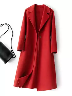 2023 elegante simples casaco feminino outono e inverno novo um botão pura lã reversível casaco de lã longo selvagem top das mulheres na internet