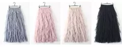 Imagem do TIGENA-Tutu saia comprida de tule para mulheres, cintura alta, saia plissada, malha, rosa, moda coreana, fofa, estética, feminina, senhora, 2023