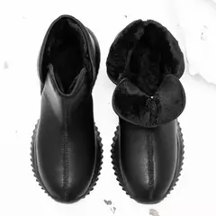 Imagem do Botas de neve de pelúcia impermeáveis masculinas, botas de pele quente, sapatos casuais, deslizar, inverno