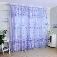Tule Floral em Cortinas Puras, Tratamento Janela, Painel Persianas, Sala de estar, Quarto, Cozinha, Sombra, Roxo, Peônia
