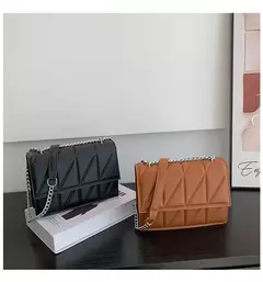 Bolsa de Ombro De Couro PU Para Mulheres, Bolsa Feminina, Correia De Corrente, Crossbody, Punho, Designer, Moda na internet