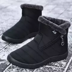 Mulheres Botas Watarproof Ankle Boots Para As Mulheres Sapatos de Inverno Manter Botas de Neve Quente Feminino Zipper Botines Botas Inverno Mujer na internet