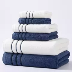 Algodão Bathroom Towels Set, Super Absorvente, 2 Hand Towels, 2 Face Towel, Hotel White Towel, 34x34, 35x75, 70x140, 6 Pcs - Wolf Magazine