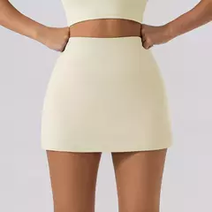 Saias de Tênis Respiráveis de Cintura Alta Feminina, Mini Saia Monocromática, Calções de Ginástica, Yoga Fitness, Slim Fit, Corrida e Fitness, 2021 - comprar online