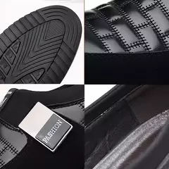Sapatos masculinos de couro para slip-on, sapatos de sola macia, casual para negócios, escritório clássico, costura elegante - loja online