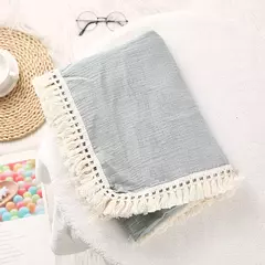 Algodão Musselina Swaddle Cobertores para Bebê Recém-nascido Borla Recebendo Cobertor New Born Swaddle Envoltório Infantil Dormir Quilt Bed Cover - loja online