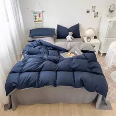 Soft lavado algodão roupa de cama Set, Duvet Cover, fronha e lençol, Home Bedclothes, cama preta na internet