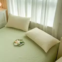 Conjunto de cama de tecido com escova de cor sólida, 2 lados, 4 peças, capa de edredom, fronha, lençol, colcha, único, queen, king size - Wolf Magazine