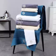 Conjuntos De Toalhas De Banheiro De Algodão Bordado, Grandes Toalhas De Banho, Chuveiro De Cara, Uso Diário, 70x140cm, 35x75cm, 1 Pc, 2 Pcs, 3Pcs na internet