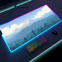 Colorido Luminous LED Lighting Mouse Pad, Non-Slip RGB Gaming Mousepad, Grande Desk Mat, Firewatch Forest, PC Gamer, 900x400mm, XL - Wolf Magazine
