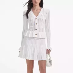 Vestido feminino de malha com decote em v longo, cintura oca, borda auricular de madeira, elástico, fino, curto, alta qualidade, nova moda, verão, Y2K