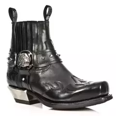 Preto estilo legal botas masculinas rebite cristal decoração fivela cinto apontou toe couro de alta qualidade sapatos masculinos 2024 zapatillas mujers