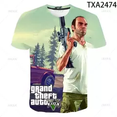 Homens e mulheres 3D Grand Theft Auto Game Gta 45 impresso t-shirt de mangas curtas para crianças, meninos e meninas moda tops, tees para crianças, novo na internet