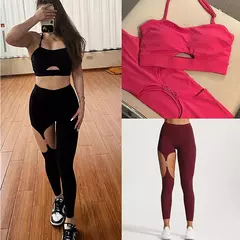 Conjunto de ioga de cintura alta para mulheres, sutiã esportivo, legging fitness, calça de treino, roupas para exercícios ativos, perneiras de ginástica, metal, 1 pc, 2pcs, 2024 - comprar online