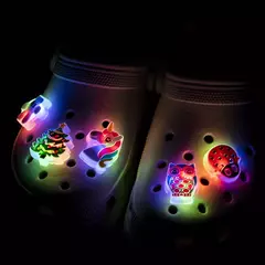 Imagem do LED iluminado animais plantas encantos da sapata, salamandra sapato decorações, pinos para crianças, homens e mulheres presentes, acessórios tampo, 1pc