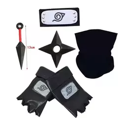 Anime naruto cosplay kakashi acessórios brinquedos figura de ação luvas bandana kunai máscara uchiha luvas conjunto presente na internet