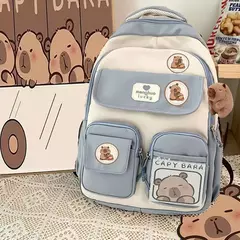 Grande Capacidade Capybara Schoolbag, alça ajustável, mochila versátil, saco de computador impermeável, estudante bonito - Wolf Magazine