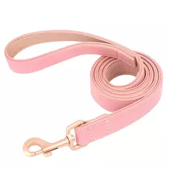 Imagem do Coleira de cachorro acolchoada macia conjunto de coleira de couro pu para cães de estimação colar com corda de chumbo para caminhada ajustável para cães pequenos e médios pug