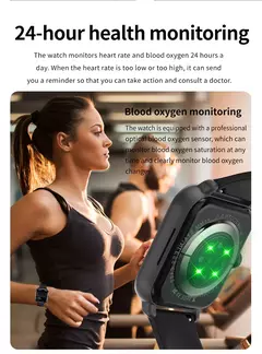 Imagem do Smartwatch Sport Full Touch com Caixa para Homens e Mulheres, Relógios de Fitness, Chamada Bluetooth, Açúcar no Sangue, Presente, Tela 1.83 ", Novo, 2024