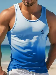 Camisola regata sem mangas estilo havaiano masculina, top casual diário, moda praia ao ar livre, gola redonda, verão, novo, 2022 na internet