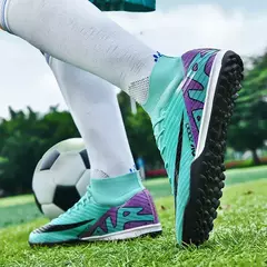 Sapatos de futebol masculino de sola FG, sapatos de gramado ao ar livre, grampos longos especiais, botas esportivas de equipe superior alta, resistência ao desgaste, tamanho 36-45 na internet