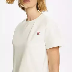 CHCH-Camiseta Feminina de Manga Curta, Top Branco, Camisa de Algodão Estampado, Moda Casual, Nova na internet