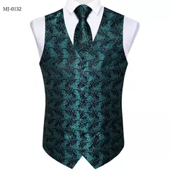 Festa de casamento ouro colete paisley floral jacquard colete masculino 4 pçs colete gravata lenço anel hanky abotoaduras conjunto dibangu