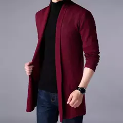 Cardigan de tricô masculino, suéter útil, casaco todo, outono e inverno - loja online