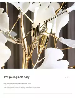Imagem do Ginkgo Leaf Lâmpada de assoalho decorativa para sala de estar, lâmpada vertical nórdica, lâmpada de cabeceira simples, personalidade criativa, moderna