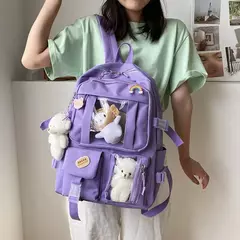 Impermeável Multifuncional Nylon Mochila, Grande Capacidade Saco De Escola, Teenage Book Bag, Travel Bag, Adolescente - loja online