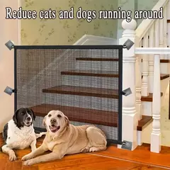 Cercas de barreira para cães de estimação, com 6 peças de gancho, rede isolada para animais de estimação, portão de escadas, novo cercadinho dobrável de malha respirável para cerca de segurança de cães - comprar online