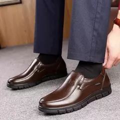 Sapatos casuais de couro genuíno para homens plataforma plana sapatos de caminhada ao ar livre mocassins tênis respiráveis sapatos feitos à mão - loja online