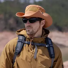 Imagem do Xinbaoguan-Men's Respirável Sunshade Fisherman Hat, Sunscreen Sun Hat, Chapéu de Pesca, Big Eaves, 100% Nylon, Primavera, Verão, 9245