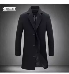 Casaco longo de algodão masculino, à prova de vento, Monocromático, Lã, Blended, Casual, Moda empresarial, Tamanho 5XL, Novo, Outono, Inverno, 2022 - Wolf Magazine