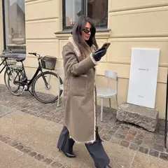 ? Moda dupla face sólida jaqueta feminina lapela gola único breasted manga longa casacos 2025 outono nova senhora utilitário outerwear - loja online