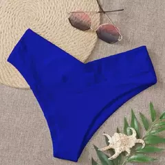 Tanga brasileira de biquíni para mulheres, semi-banho, roupa de praia sexy V cheeky, banho preto para senhoras, natação na internet