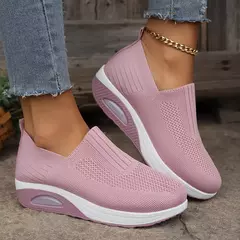 Imagem do Mulas de plataforma ortopédicas antiderrapantes para mulheres, sapatos de caminhada, sapatos de caminhada, cunha respirável, sapatilhas femininas, sapatilhas femininas