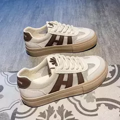 Sapatos casuais femininos de sola grossa, tênis respiráveis, confortáveis, com todos os fósforos, novos, primavera e outono, 2022, D116