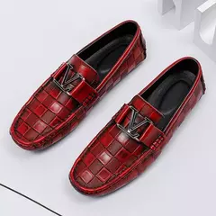 YRZL-Sapatos de couro genuíno para homens, mocassins padrão crocodilo, sapatos casuais mocassim, marca de alta qualidade na internet