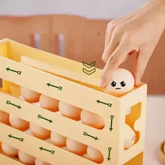 Enchimento automático Egg Storage Rack, geladeira Egg Storage Rack, corrediça de rolamento automática, enfeite de frango, casa, 3/4 camadas - comprar online
