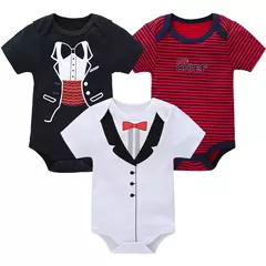 Algodão das meninas do bebê Bodysuit de manga curta, recém-nascido Vestuário, Criança, 0-12 meses, 3 6 Pcs por lote - comprar online
