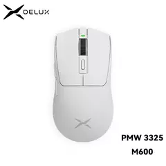 Delux-M600 Mouse sem fio para jogos, Macro Mice recarregável para PC Gamer, leve, conexão de modo duplo, 2.4G, 49g, PMW3325 na internet