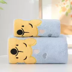 Winnie Bear Bath Towel Set para Crianças, Macio e Absorvente, Coral Velvet, Home Wash, Desenhos animados - comprar online