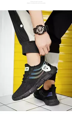 Sapatilhas Esportivas de Malha Respirável Masculina e Feminina, Leve, Casual, Ténis, Luxo, Masculino, Ténis, Marca